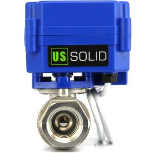 U.S. Solid Motorized Ball Valve- 1/2" Stainless Steel Ball Valve with Full Port, 9-24V DC and 2 Wire Reverse Polarity Normally Closed