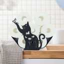 Cat Butterfly Animal Toliet Paper Holder Stand, Black Metal Toilet Tissue Paper Holder, Toilet Paper Roll Storage for Bathrooms Kitchen,Free Standing Metal Toilet Paper Organizer Hold Extra 8 Rolls