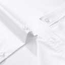 J.VER Boy's Long Sleeve Dress Shirts Solid Stretch Wrinkle-Free Shirt Kids Casual Button Down Shirts School Uniform (8-9 Years, White)