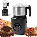 Electric Grinder for Kitchen, 800ML Detachable Stainless Steel Grinding Cup, 9 Adjustable Grind Settings, 500W Dry Grinder with Auto-Set Grinding Times for Coffee Beans, Nuts, Grains, Spices & Herbs