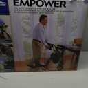 Medline Premium Empower Folding Mobility Rollator Walker with Memory Foam Seat, Black, 300 lb. Weight Capacity, 8” Wheels, Cupholder, Rolling Walker for Mobility Impairment, Adjustable Handles