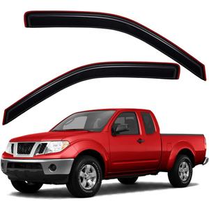 Lightronic Extra Durable Clip-on in-Channel Auto Vent Window Visor, Fits 2005-2020 Nissan Frontier King Cab, UV Protection Rain Guard, Original Wind Deflector, No-Drill Install, Dark Smoke, 2-Pcs