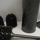 Toilet Bowl Brush and Holder Set 2 Pack with 4 Extra Brush Heads | Extra Long Handle with Splash Guard Cover, Tool-Free Installation, Bathroom Space-Saving, Cleaner Sets for Apartments, RV (Black)
