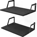SRIWATANA Floating Shelves Wall Mounted Set of 2 Rustic Wood Shelves with Large Capacity(Black