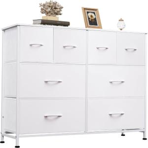 WLIVE Wide Dresser for Bedroom, 8 Drawer Chest of Drawers, White