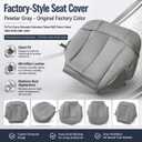 GXARTS Driver Side Bottom Replacement Leather Seat Cover Fit for Chevy Silverado Suburban Tahoe GMC Sierra Yukon 1999 2000 2001 2002 Pewter Gray # 922 92i 122