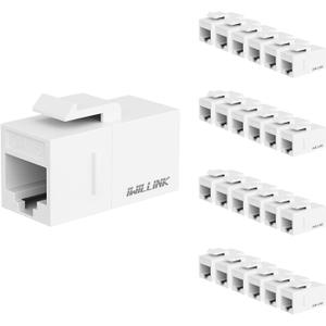 iwillink RJ45 Cat6 Keystone Coupler 25-Pack, Female to Female Cat6 Keystone Jack, UTP Keystone Coupler Insert,Keystone Jack, Ethernet Coupler, White
