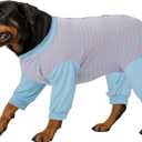 LovinPet Dog Recovery Suit - Medium Large- After Surgery Big Dog Recovery Suit Anti Licking Abdominal Wound Surgical Clothes Post-Operative Vest E-Collar Alternative Recovery Shirt,Blue,XL