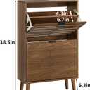 Shoe Cabinet Storage for Entryway with 2 Flip Drawers, Narrow Shoe Cabinet for Entryway, Hidden Slim Shoe Organizer Rack Cabinet (Brown, 23.6" W)