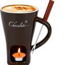 Chocolate Melting Mug Cheese Candy Mini Fondue Pot With Forks (Brown)