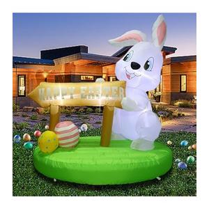 ROSSEYO Easter Inflatable Decoration with LED Lights, 6FT Lighted Blow Up Bunny Eggs Holiday Party Yard Decor for Easter Inflatable Outdoor Decorations