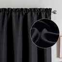 Chyhomenyc Black Curtains 84 Inches Long 2 Panels, Faux Linen Light Filtering Soft Burlap Textured Privacy Farmhouse Curtain Drapes for Living Room Bedroom, 28" Wx82 L