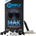 Comply TrueGrip MAX | Premium Memory Foam Replacement Earbud Tips for Apple AirPods Pro 1 & 2 | Long Lasting Comfort, Extreme Durability, Secure Fit, Superior Noise Isolation| Black (Medium) (3 Pairs)