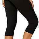 Conceited High Waisted Ultra Soft Leggings for Women - Full Length, Capri Length and Biker Shorts, Black, XXL