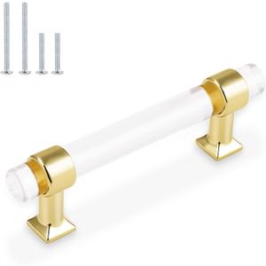 30 Pack Orger Acrylic Cabinet Pulls Modern Gold Drawer Pulls Kitchen Cabinet Door Handles 3-1/2 Inch Cabinet Handles for Bedroom and Bathroom Cabinets 30 Pack Orger Acrylic Cabinet Pulls Modern Gold Drawer Pulls Kitchen Cabinet Door Handles 3-1/2 Inch Cabinet Handles for Bedroom and Bathroom Cabinets
