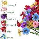 24Bundles Artificial Flowers for Indoor,No Fade Fake Plastic Flowers Faux Plants for Decoration Hanging Planters Garden Porch Window Box Home Wedding Farmhouse (Small Flower)
