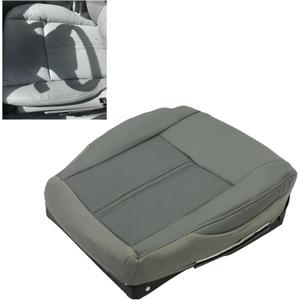 ECOTRIC Driver Seat Bottom Cover Artificial Leather 2-Tone Gray Compatible with 2005-2007 Jeep Grand Cherokee Limited 2WD 4X4 Driver Side