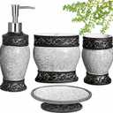 Bathroom Decor Accessories Set,4 PCS Including Soap Dispenser, Toothbrush Holder,