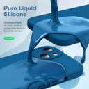 HATOSHI 3 in 1 for iPhone 13 Case, with 2 Pack HD Screen Protector, [Upgraded Full Camera Protection] Liquid Silicone Silky-Soft Touch Slim Shockproof [Anti-Scratch] [Multi-Color] 6.1", Midnight Blue