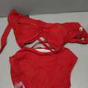 Blooming Jelly Womens High Waisted Bikini Sets Drawstring Tummy Control Swimsuits Crisscross Tie Back Bathing Suit (Red, M)