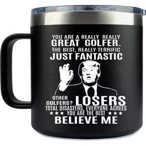 Angie's Box 14 oz Cup - Funny Golfer Mug - Best Golf Gifts for Men Unique - Golf Gifts for Dad from Son Daughter