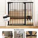 COMOMY 36" Extra Tall Baby Gate for Stairs Doorways, Fits Openings 29.5" to 43.3" Wide, Auto Close Sturdy Safety Dog Gate for House, Pressure Mounted Easy Walk Through Pet Gate with Door, Black