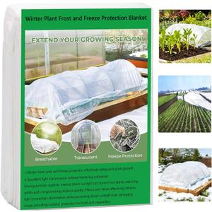 SNZ Plant Covers Freeze Protection, Frost Blanket for Outdoor Plants, Reusable Winter Tree Frost Cloth Plant Freeze Protection for Raised Beds Vegetables Insect Winter Frost, Seed Germination