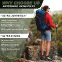 Ultra Light Carbon Fiber Hiking Trekking Poles - 6.07oz Nordic Trekking Sticks with Full EVA Grips & Quick Locks, All-Terrain Hiking Sticks for Seniors, Men & Women, Set of 2, 51"