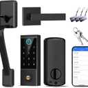 BEBASIA Heavy Duty Fingerprint Smart Door Lock for Front Door, APP Control Front Door Lock Sets, Auto Lock, Anti-Peeping Touchscreen Digital Keypad, Electronic Keyless Entry Deadbolt, Black