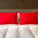 iMaylex Soft 100% Egyptian Cotton Zipper Closure Pillowcases, Valentines Day Gifts,Cozy and Lightweight Pillow Case, Set of 2, Red, King, 20" x 36"