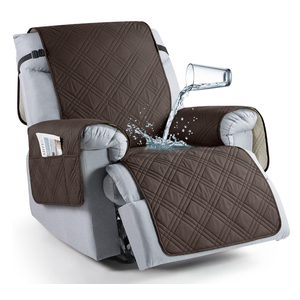 TAOCOCO 100% Waterproof Recliner Chair Covers, Non Slip Recliner Covers for Recliner Chair with Pocket, Washable Reclining Chair Cover Furniture Protector for Kids,Dogs(22'', Chocolate)