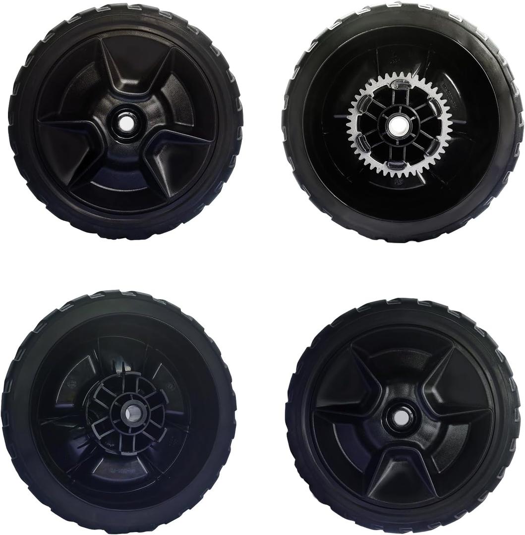 4 Pack Lawn Mower Wheels, Compatible With Honda HRN216 HRN216VKA HRN216VKA, HRN216VKAA Walk Behind Lawn Mower, 2 Rear Wheels 42710-VR8-N00ZA, 2 Front Drive Wheels 44710-VR8-N00ZA