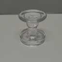 Teensery Glass Candle Holder Clear Pillar Candle Stand Candlestick for Home Wedding Party Decoration (Height 3.5")