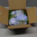 3Pcs Hydrangea Artificial Flowers, 22.44" Real Touch Latex Faux Hydrangea with Long Stems & Leaves for Home Office Decor or Wedding, Party, Centerpieces, Floral Arrangements (Blue)