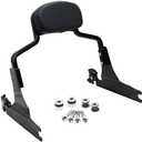 YHMOTO Chop Short Height Passenger Backrest Sissy Bar Fit 200mm Fender Compatible with 2006-2017 Harley Softail Fat Boy Night Train (Black)