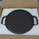 GasSaf Cast Iron Reversible Griddle with Handles, 12" Heavy Duty Double Sided Grill Pan Perfect for Stove Tops and Gas Grills