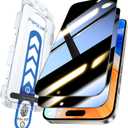 + Tempered Glass for Privacy Screen Protector [ Anti Spy & Longest Durable ] Shatterproof HD Clear, Easy Install, Bubble Free, 2 Pack