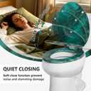 Angol Shiold Marble Slow Close Toilet Seat (Elongated, Dark Green)
