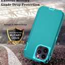 3 x Phone Case for iPhone 14 Pro Case with HD Screen Protector, Heavy Duty Shockproof & DustProof & Dropproof 3-Layer Cover Phone Case for iPhone 14 Pro (6.1'') (LakeSkyBlue)