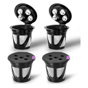Reusable K Cups for Keurig, 4-Pack Universal K CUP Refillable Coffee Pods with 5 Holes, Designed for Keurig K Supreme, K Slim, K-Duo Gen2, K-Brew Chill with MultiStream Technology