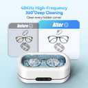 Ultrasonic Jewelry Cleaner, 48KHz Ultrasonic Cleaner Machine for Jewelry, Eyeglasses, Rings, Watch Strap, Dentures-Dual Cleaning Modes, 304 Stainless Steel Tank