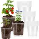 Clear Nursery Pots, 4/5/6 Inch Transparent Plastic Plant Pots with Drainage Holes, Variety Pack Seed Starting Pots, Clear Flower Pots for Indoor Outdoor Plants, 24 Packs