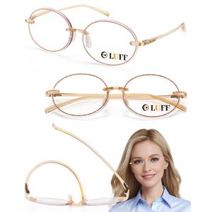 LUFF Reading Glasses for Women Men,3Pack Stylish Reader Glasses Blue Light Rimless Computer Reader Lightweight Anti Eyestrain