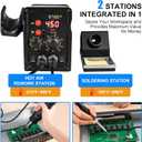 Beaiguna 2 in 1 Hot Air Rework Soldering Iron Station Kit, Precision Circuit Board Soldering Gun Kit, Rapid Heat up Solder Station, Upgrade Dual System Independent Control, Auto Sleep & Calibration