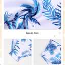 Girls Bathing Suit Two Piece Ruched Long Sleeve Rash Guard Print Design Swimsuit Size 6-14Y (Blue, S)