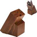 Wood Kitchen Knife Block, Universal Kitchen Knife Holder Kitchen Knife Storage Rack 14 Slots Knife Holder (Brown)