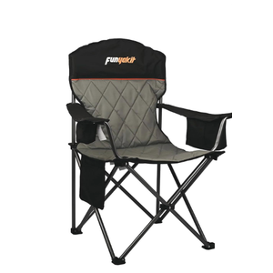 Padded Camping Chair with Sturdy Armrests, Heavy Duty Folding Chair for Adults Supports 350lbs, Portable Outdoor Chair with Reinforced Carry Bag for Camping, Fishing, Lawn & Sports, 18.5 inches