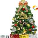 Dual Color Change&Remote Control 24 Inch/2FT Tabletop Christmas Tree with Lights Timer, 20 Warm White&Colored Lights 8 Modes 27 Orantments Star Boxes Mini Small Christmas Tree Xmas Home Party Decor