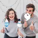 2 x Snowman Photo Booth Props,Winter Wonderland Snow Booth Props(25CT)