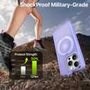 QTlier case for iPhone 14promax, 360 Rotatable Ring Stand, Raised Camera Frame, Shockproof with MagSafe Lilac